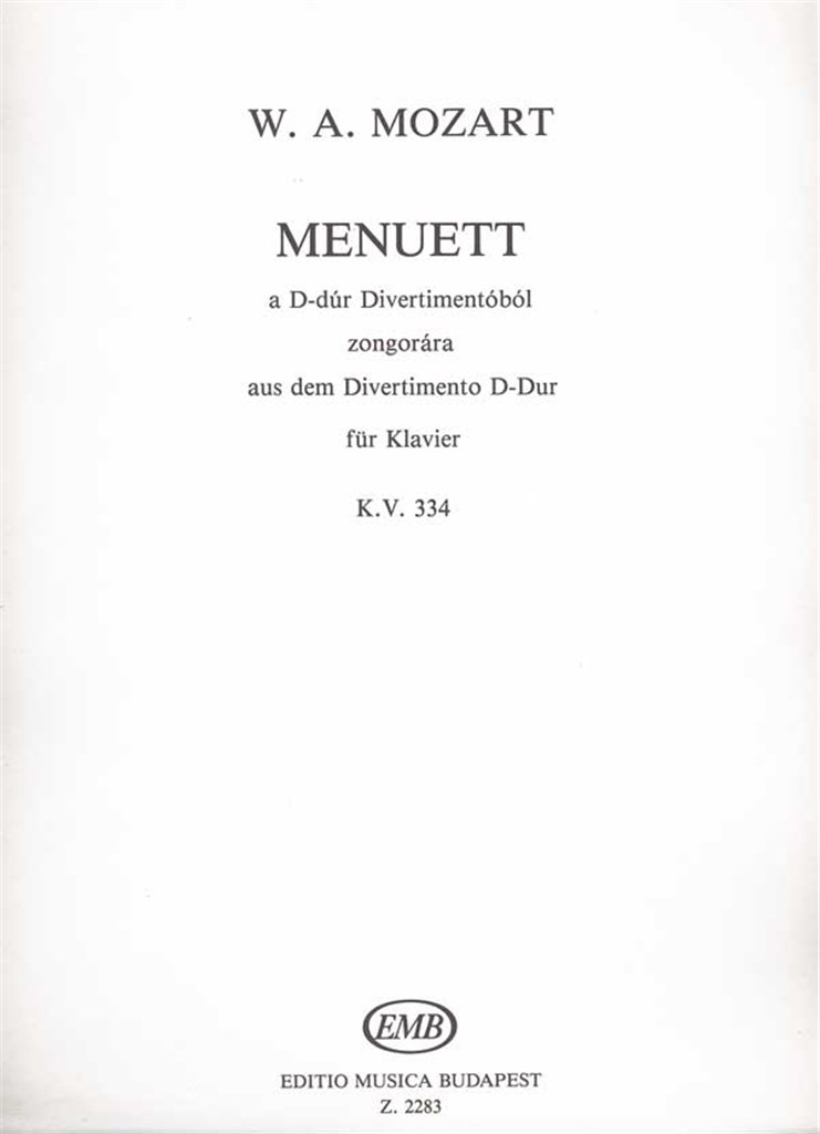 Menuett aus dem Divertimento D-Dur (KV 334)